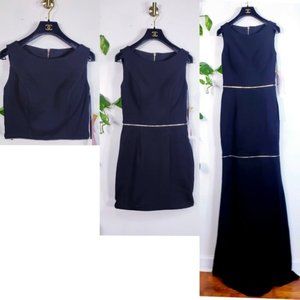 Black Cocktail Formal Dress XS Tank‎ Convertible Long 3 Tier Jovani Dress NWT